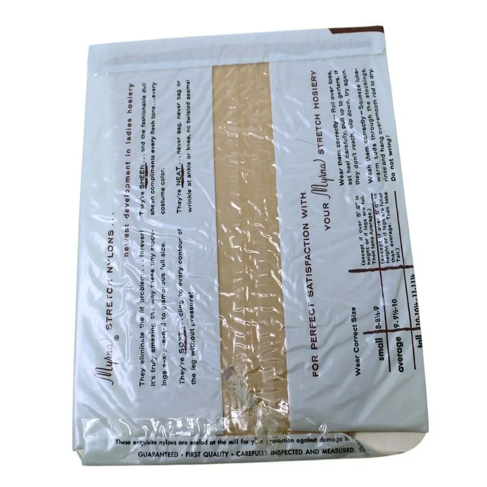 Vintage Nylon Stockings in Package Myrna Suntone 1 Pair Size Tall - Hey Viv
